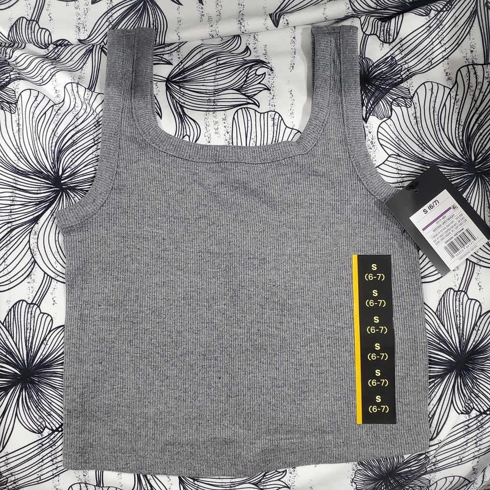 Light Gray Ribbed Tank Top